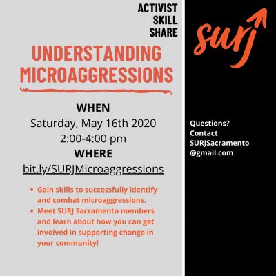Activist Skill Share: Understanding Microaggressions (Online)