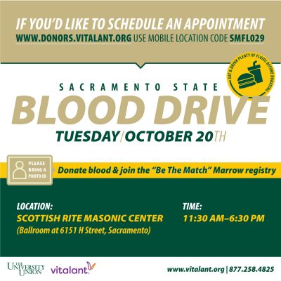Sacramento State Blood Drive Community Event