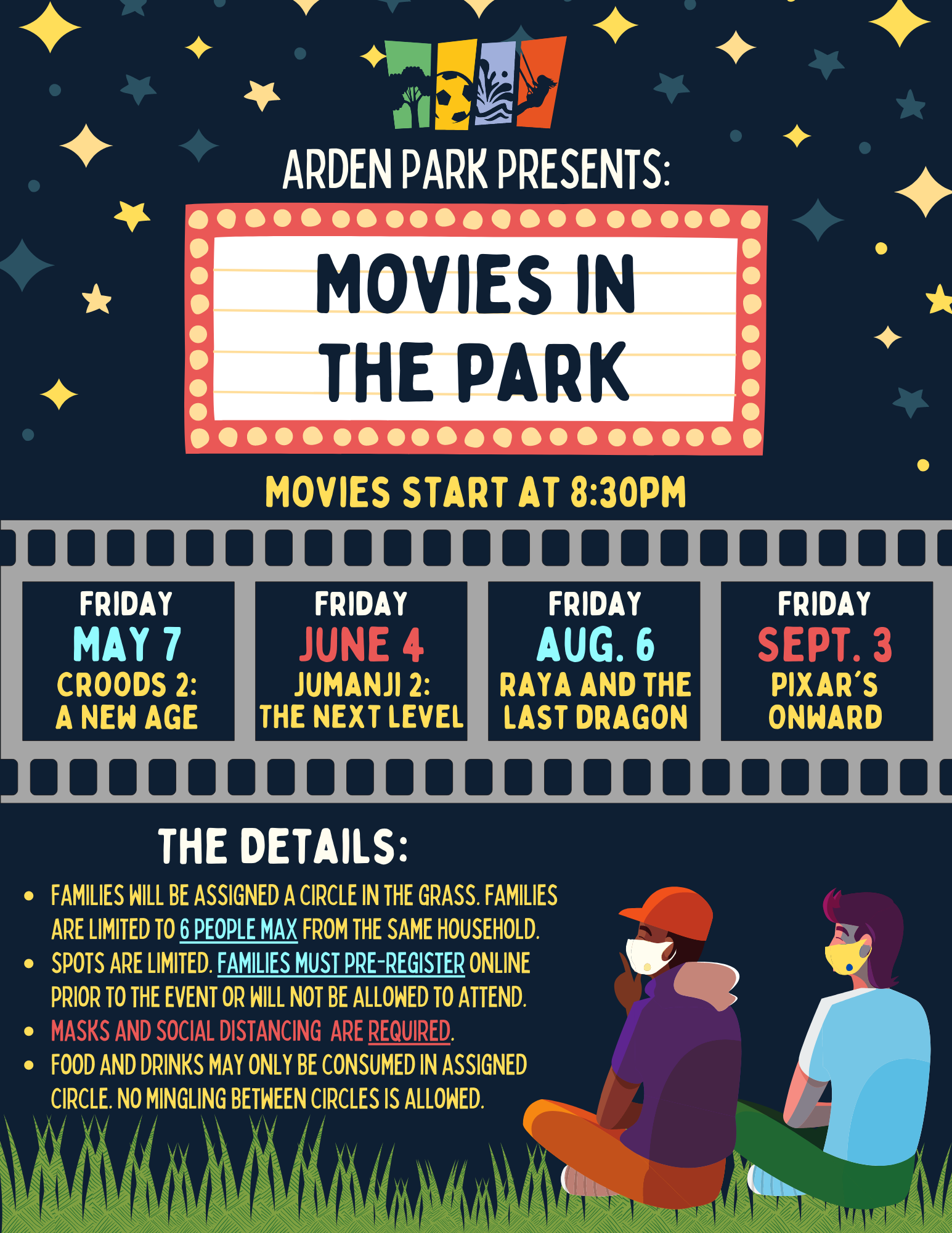 Arden Park Presents Movies In The Park Arden Park Recreation And Park District At Arden Park Sacramento Ca Community