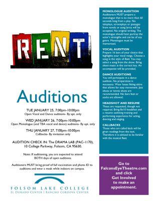 Audition: RENT at Falcon's Eye Theatre