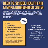 Back-to-School Health Fair at Maple Neighborhood Center