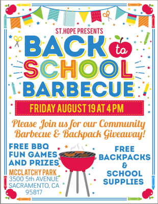 St. HOPE Community BBQ and Backpack Giveaway