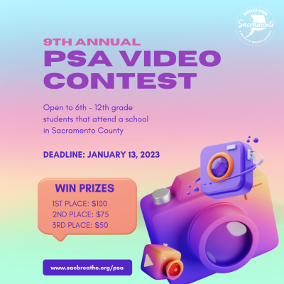9th Annual PSA Video Contest for Sacramento County Youth!