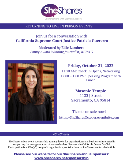 She Shares with California Chief Justice Patricia Guerrero