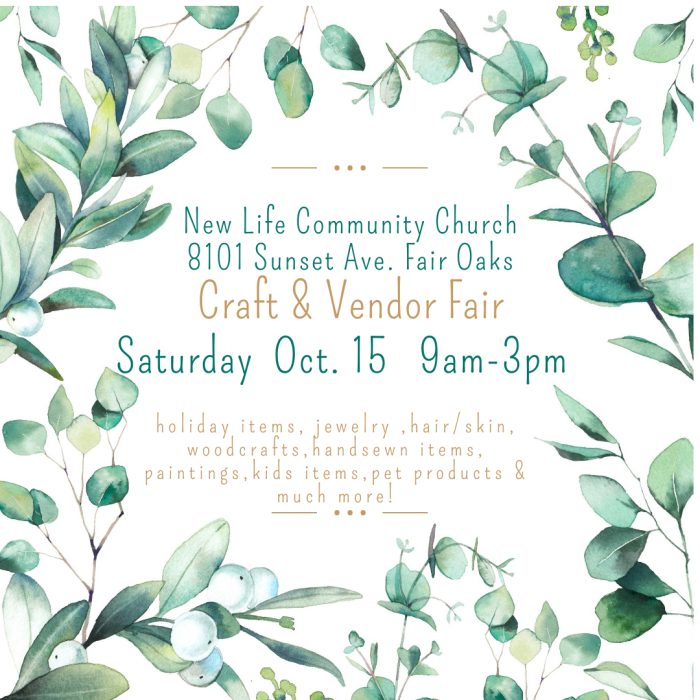 New Life Community Church Crafters and Vendors Fair