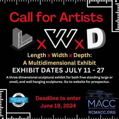 Call for Artists: Length x Width x Depth: A Multi-Dimensional Exhibit