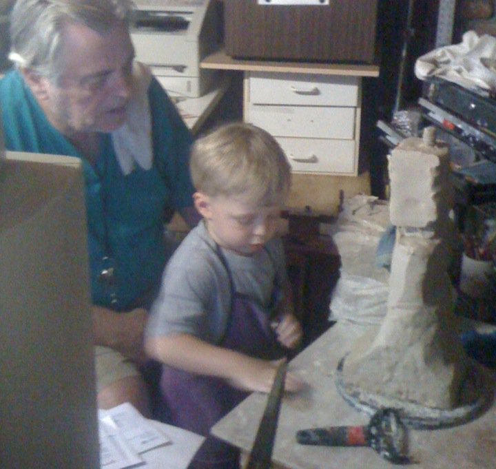 Goran and Aiden sculpting
